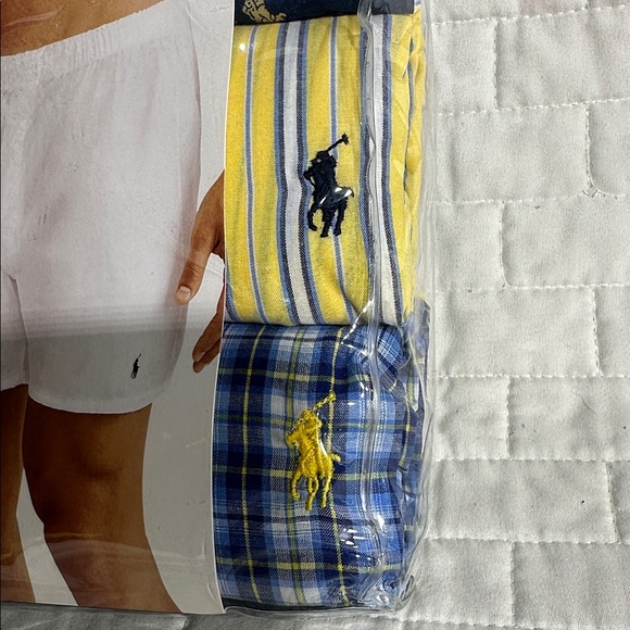 Polo by Ralph Lauren Classic Fit Boxer Briefs - Blue and Yellow 3 Pack - Picture 2 of 7